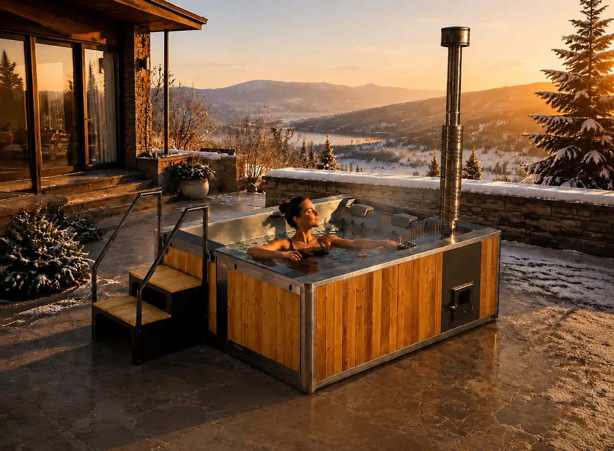 Outdoor Wood-fired Hot Tub