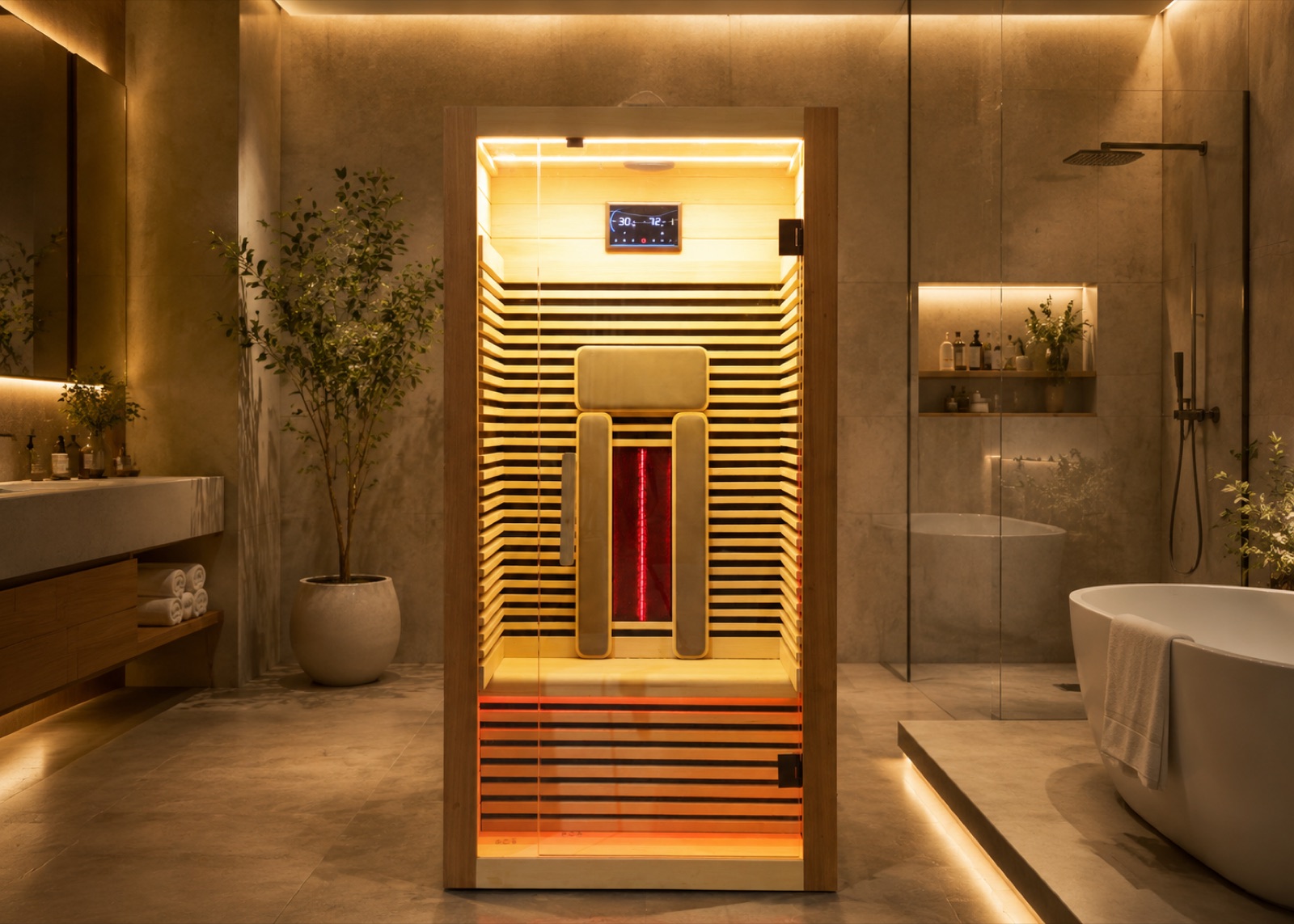 Far-Infrared Sauna — 90 × 90 × 190 cm