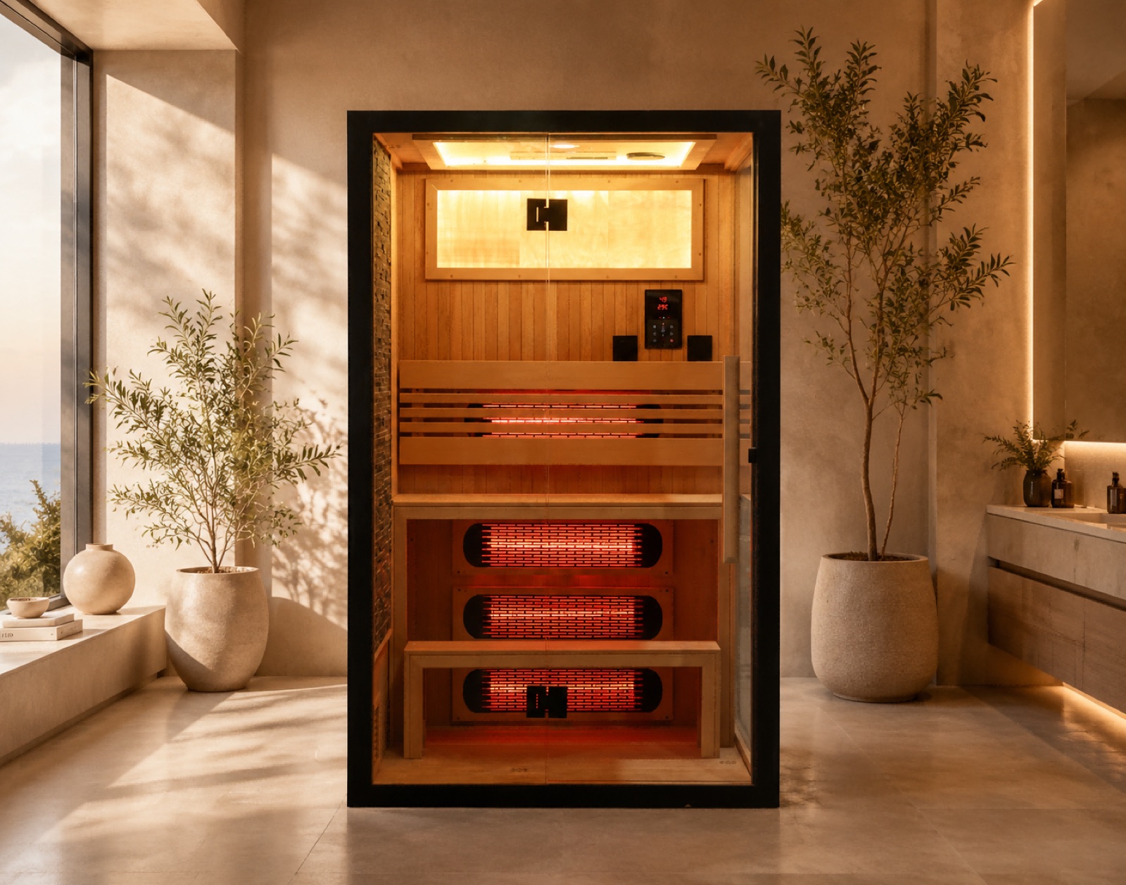 Far-Infrared Sauna — 125 × 125 × 190 cm