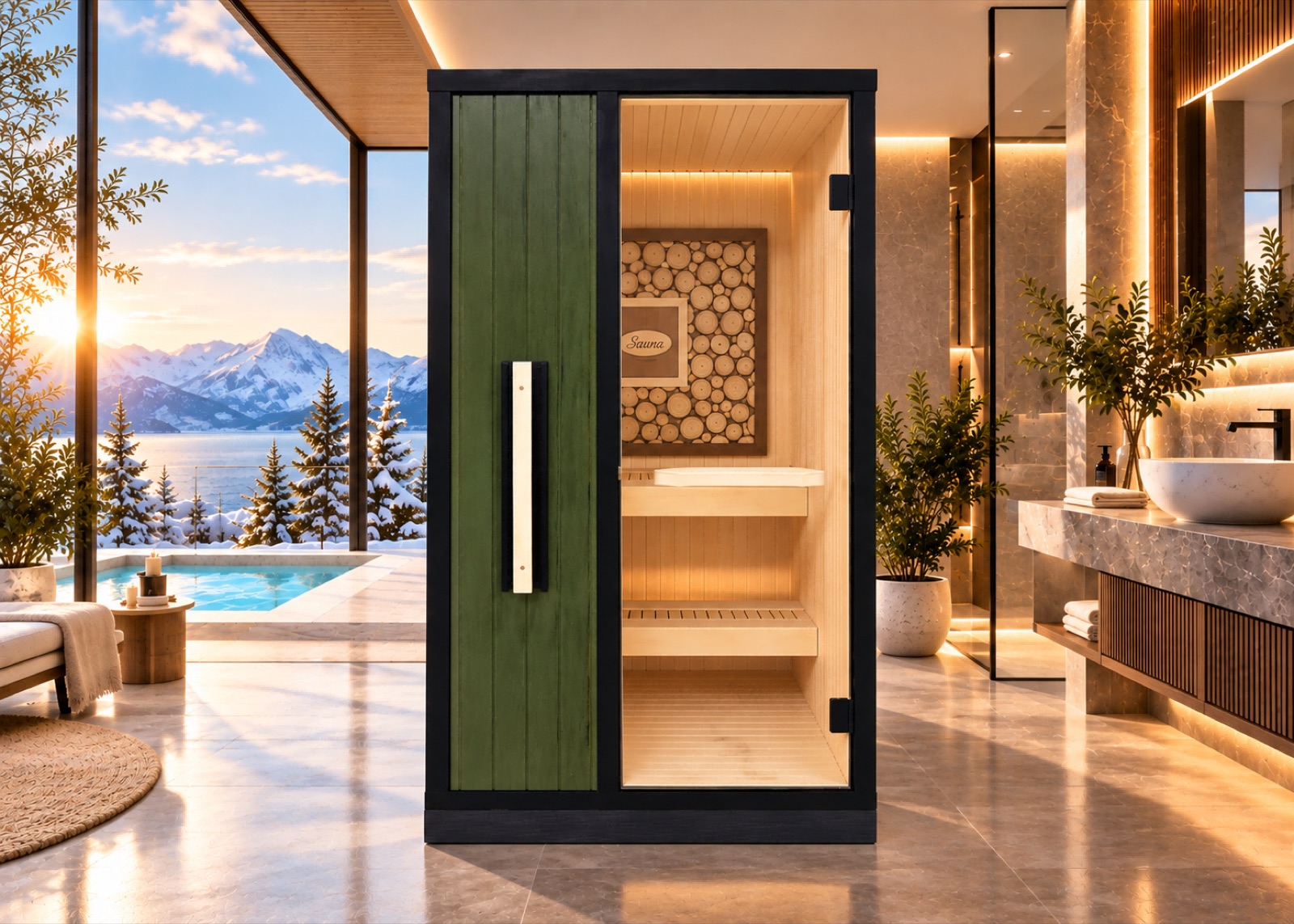 Indoor Traditional Sauna — 120 × 110 × 210 cm