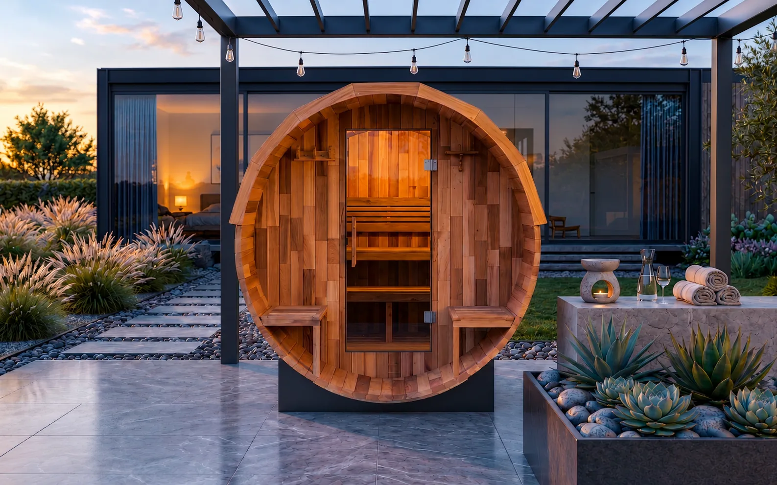 SIP-WG Outdoor Sauna — 180 × 240 × 186 cm
