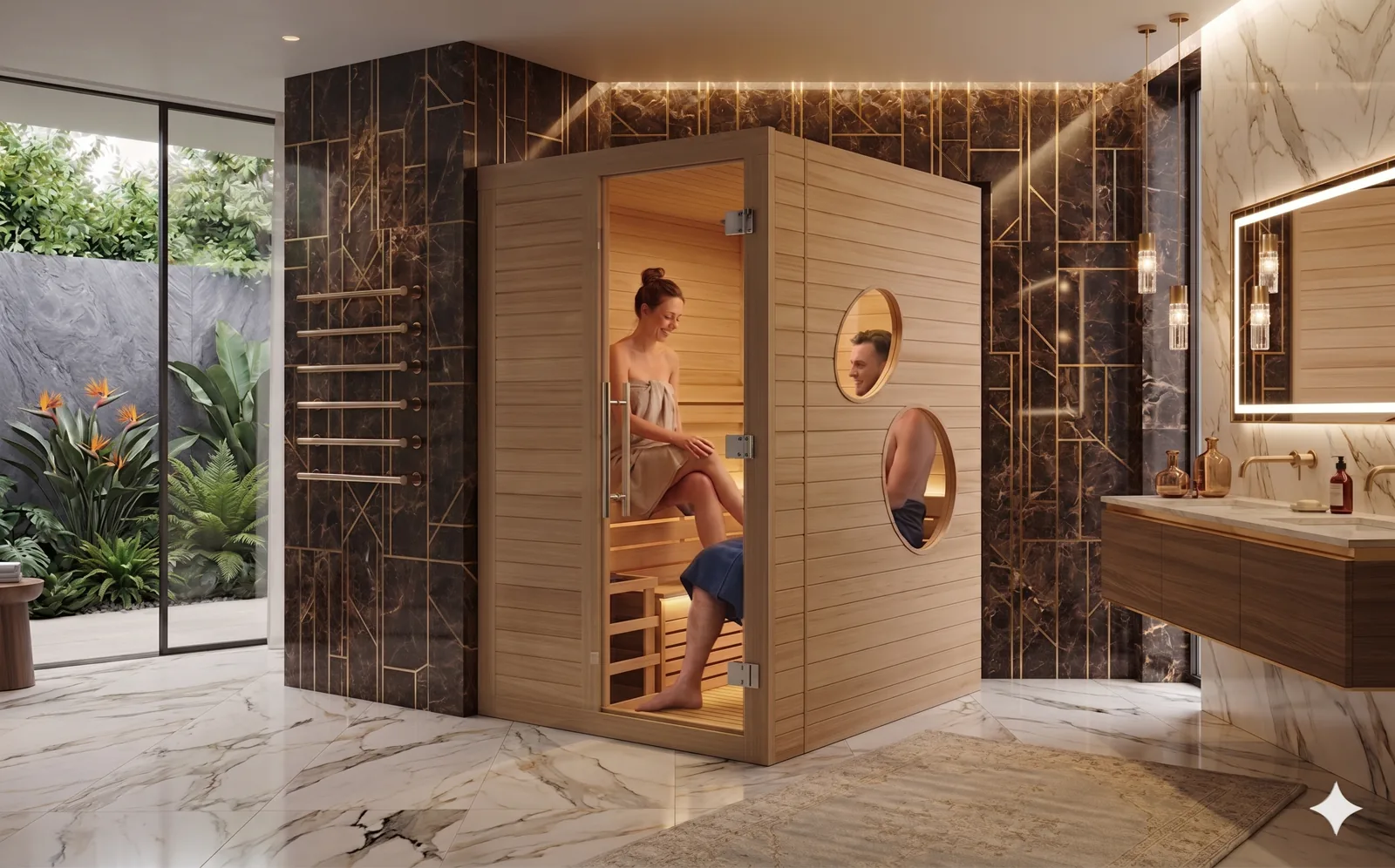 SIP-I074 Traditional Indoor Sauna — 120 × 200 × 200 cm