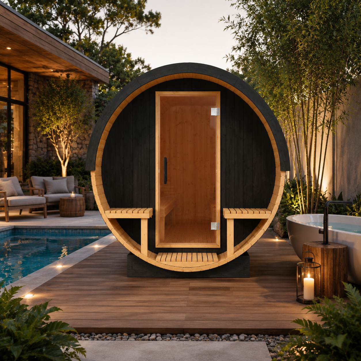 SIP-SQ Outdoor Sauna — 180 × 180 × 186 cm