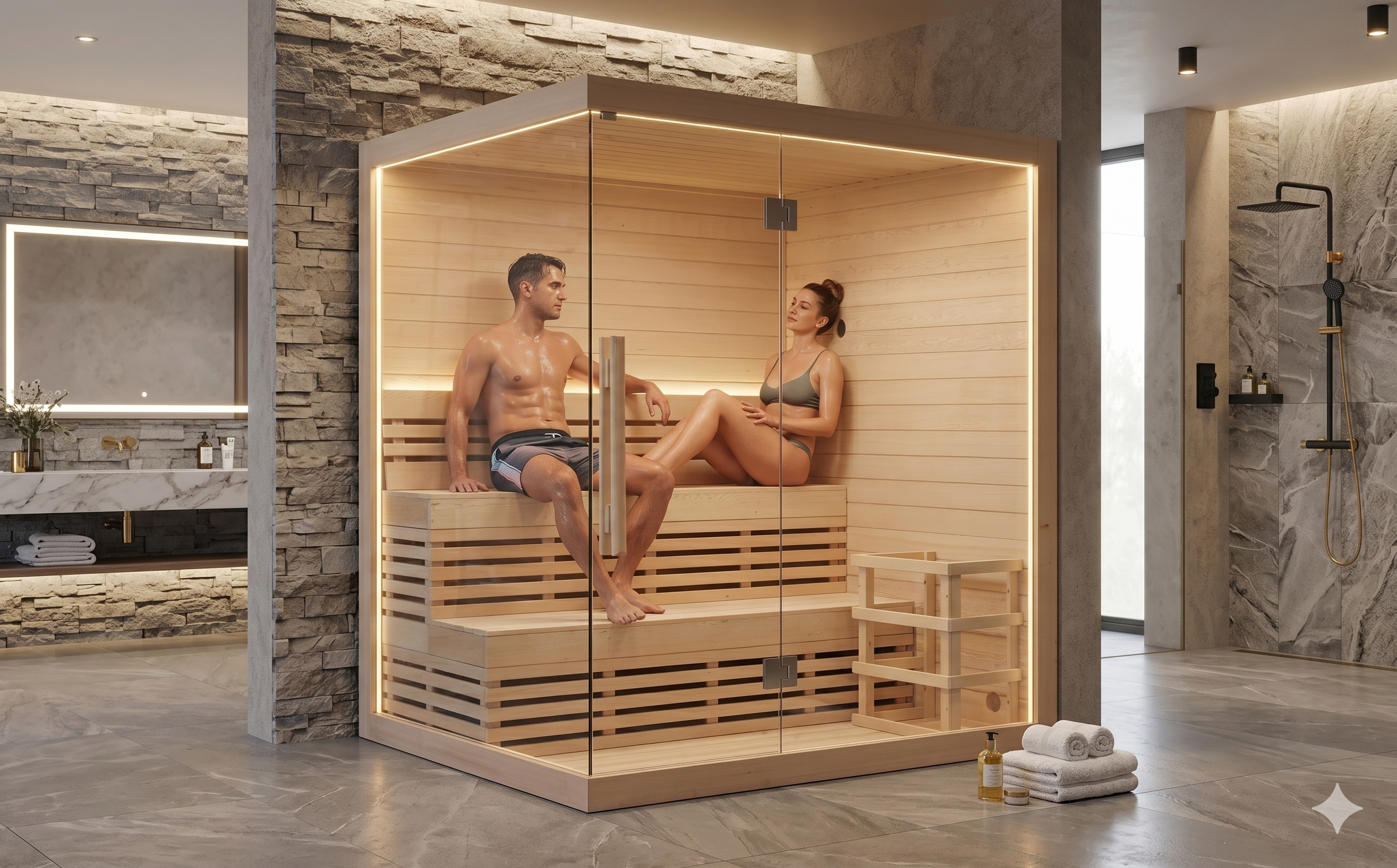 SIP-I064 Traditional Indoor Sauna — 180 × 140 × 190 cm